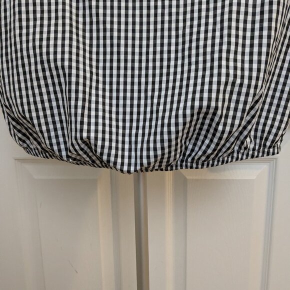 BCX Black & White Gingham One Shoulder Look Sleeveless Top, Size Large - Picture 6 of 11